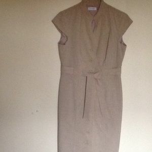 Calvin Klein sleeveless eggshell sheath dress